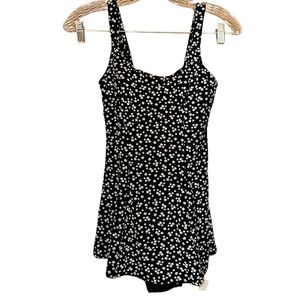 Vintage 90s flower swim dress with shorts by Beach Cabana